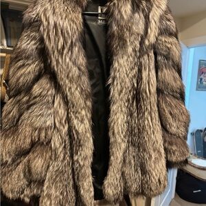 Millers grey fox fur coat in mint condition!